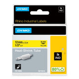 Dymo 18056/S0718310 Heat Shrink Tubes black on yellow 12mm x 1,5m for Dymo Rhino 6-12mm/19mm/24mm