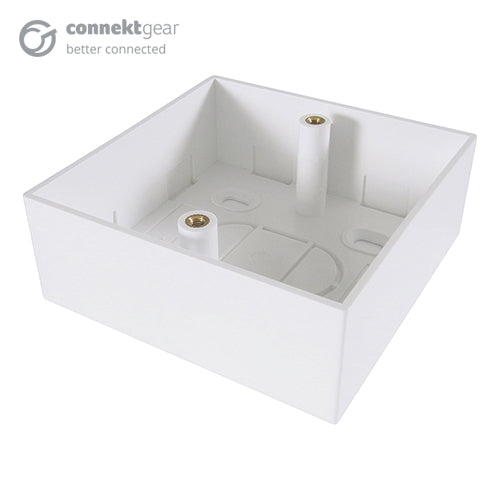 connektgear Single Gang Back Box Surface Mount 32mm Deep - White  - Wiring Devices & Accessories - connektgear