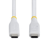 StarTech.com 50cm (1.6ft) USB4 Cable, 40Gbps, USB-IF Certified USB-C Cable, 240W PD, 8K 60Hz/4K 240Hz DP2.1 DP40, TPE Jacket, Thunderbolt 4 Compatible - White USB-C Cord