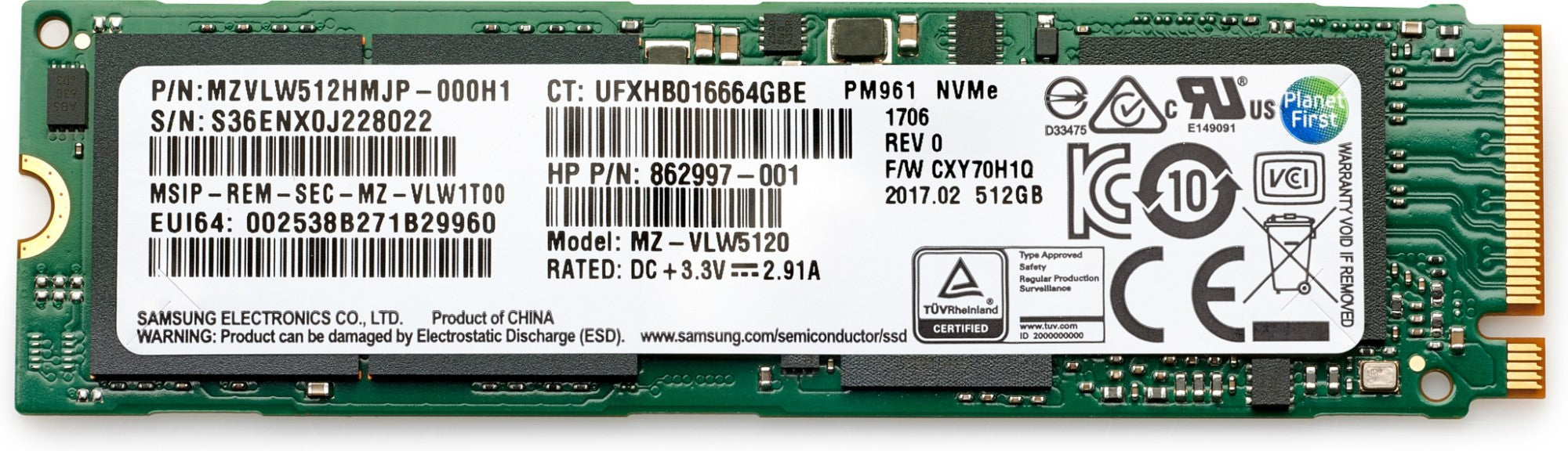 512GB PCIe 4x4 NVMe TLC SSD