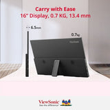 Viewsonic VA1650 computer monitor 40.6 cm (16") 1920 x 1080 pixels Full HD LED Black