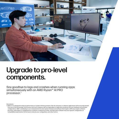 HP ZBook 8 G1ak Mobile Workstation PC Copilot+ PC AMD Ryzen AI 7 PRO PRO 350 35.6 cm (14") WUXGA 32 GB DDR5-SDRAM 512 GB SSD Wi-Fi 7 (802.11be) Windows 11 Pro AI Workstation, AI PC Silver