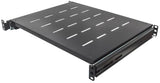 Intellinet 19" Sliding Shelf, 1U, For 600 to 800mm Depth Cabinets & Racks, shelf depth 350mm, Max weight 35kg, Black