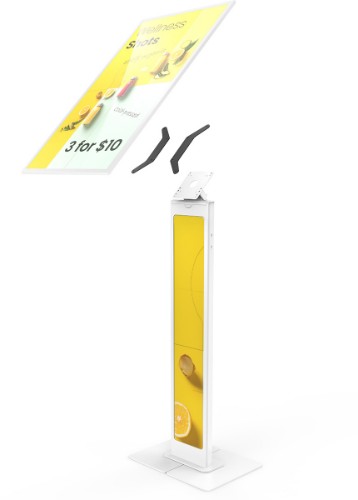 Compulocks Brandable Floor Stand for the Samsung E-Paper Smart Signage - White