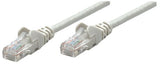 Intellinet Network Patch Cable, Cat6, 0.25m, Grey, CCA, U/UTP, PVC, RJ45, Gold Plated Contacts, Snagless, Booted, Lifetime Warranty