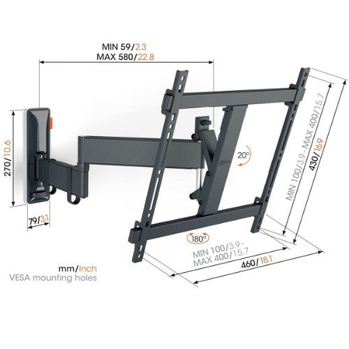 Vogel's TVM 3445 Full-Motion TV Wall Mount (black)