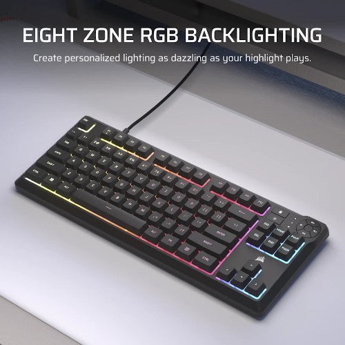 Corsair K55 CORE TKL RGB keyboard Gaming USB QWERTY UK English Black