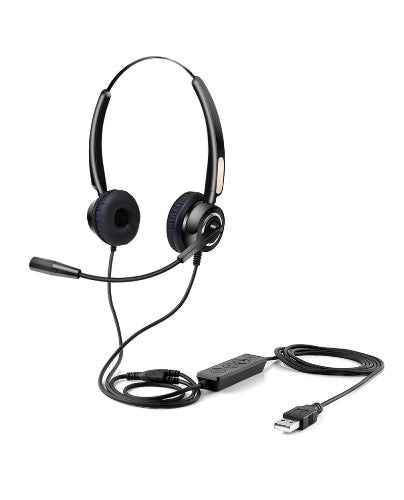 Urban Factory MOVEE: OVER-THE-EAR USB WIRED HEADSET WITH REMOTE CONTROL - USB-A. USB-C and 3.5 mm Jack