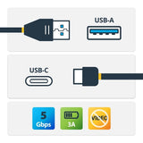 StarTech.com 3ft (1m) USB-A to USB-C Charging Cable, USB 5Gbps, Charge & Sync, 3A, USB 3.0 - USB Charging Cord