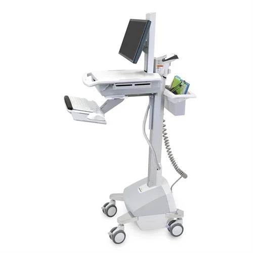 Ergotron StyleView EMR Cart with LCD Pivot, LiFe Powered, EU Aluminium, Grey, White Flat panel Multimedia cart