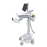 Ergotron StyleView EMR Cart with LCD Pivot, LiFe Powered, EU Aluminium, Grey, White Flat panel Multimedia cart