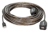 Manhattan USB-A to USB-A Extension Cable, 20m, Male to Female, Active, 480 Mbps (USB 2.0), Daisy-Chainable, Built In Repeater, Hi-Speed USB, Black, Three Year Warranty, Equivalent to USB2AAEXT20M