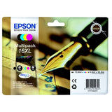 Epson C13T16364012/16XL Ink cartridge multi pack Bk,C,M,Y high-capacity XL 12,9ml + 3x 6,5ml  Pack=4 for Epson WF 2010/2660/2750