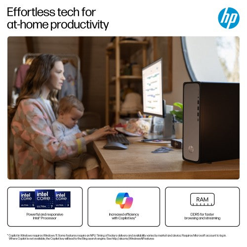 HP OmniDesk Slim S03-0008na Intel® Core™ i5 i5-14400 16 GB DDR5-SDRAM 1 TB SSD Windows 11 Home Tower PC Silver