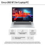 HP ENVY x360 16-ad0002na AMD Ryzen™ 5 8640HS Hybrid (2-in-1) 40.6 cm (16") Touchscreen 2K 8 GB LPDDR5-SDRAM 512 GB SSD Wi-Fi 6E (802.11ax) Windows 11 Home AI PC Silver
