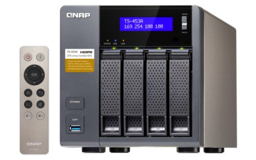 QNAP TS-453A NAS Tower Intel® Celeron® N3150 4 GB DDR3L 12 TB HDD QNAP Turbo System Aluminium, Black