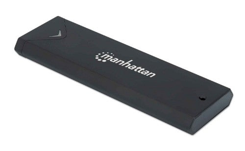 Manhattan M.2 NVMe SSD Enclosure, USB-C Female Connection, 10 Gbps (USB 3.2 Gen2 aka USB 3.1), UASP-compliant, SuperSpeed+ USB, Aluminum, Black, Three Year Warranty