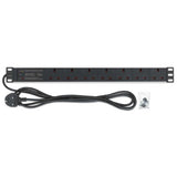 Intellinet 19" 1U PDU 7-way UK, Surge Protection, Rackmount, Power Distribution Unit, UK 3-pin outlets, 3m power cord, output