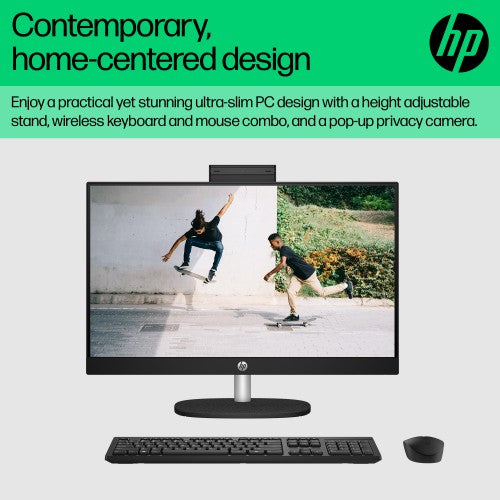 HP All-in-One 24-cr0064na Intel® Core™ i5 i5-1335U 60.5 cm (23.8") 1920 x 1080 pixels All-in-One PC 8 GB DDR4-SDRAM 256 GB SSD Windows 11 Home Wi-Fi 6 (802.11ax) White