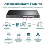 TP-Link 18-Port Gigabit Easy Smart PoE Switch with 16-Port PoE+