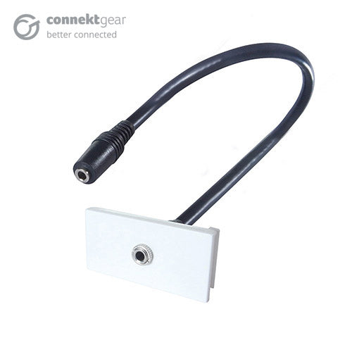 connektgear 0.4m AV Snap-In 3.5mm Module 25 x 50mm - Socket to Socket - White  - Wiring Devices & Accessories - connektgear