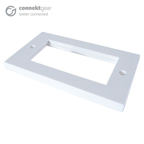 connektgear AV Double Faceplate - 4 Module 146 x 86mm Flat Edge - White  - Wiring Devices & Accessories - connektgear