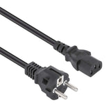Manhattan Mains Power Cord/Cable, Euro 2-pin plug (CEE 7/4 Schuko) to C13 Female (kettle lead), 3m, 10A, Black, Lifetime Warranty