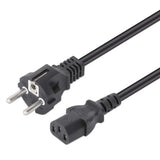 Manhattan Mains Power Cord/Cable, Euro 2-pin plug (CEE 7/4 Schuko) to C13 Female (kettle lead), 3m, 10A, Black, Lifetime Warranty