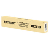 Intellinet 19" 1U PDU 6-way UK, With switch and Surge Protection, Rackmount, Power Distribution Unit, UK 3-pin outlets, 3m power cord, output