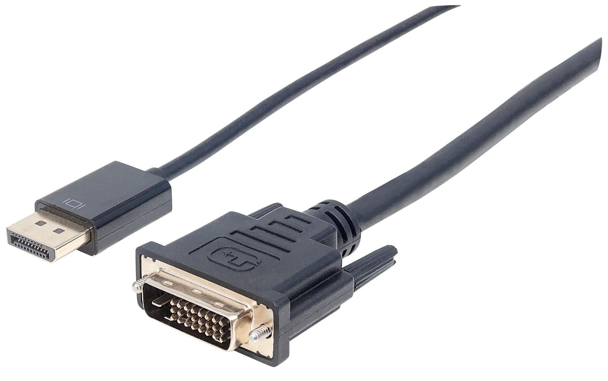 Manhattan DisplayPort 1.2a to DVI-D 24+1 Cable, 1080p@60Hz, 3m, Male to Male, Passive, Equivalent to DP2DVIMM10, Compatible with DVD-D, Black, Three Year Warranty, Polybag  - Computer Cables - Manhattan