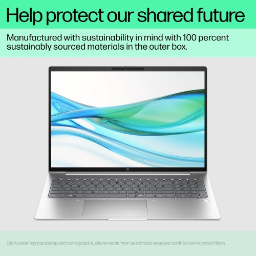 HP ProBook 460 G11 Intel Core Ultra 7 155U Laptop 40.6 cm (16") WUXGA 16 GB DDR5-SDRAM 512 GB SSD Wi-Fi 6E (802.11ax) Windows 11 Pro AI PC Silver