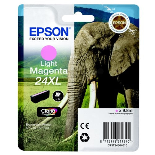 Epson C13T24364012/24XL Ink cartridge light magenta high-capacity, 500 pages 9,8ml for Epson XP 750