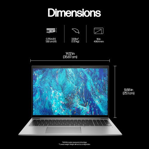 HP ZBook Firefly G11 Wolf Pro Security Edition Intel Core Ultra 7 155H Mobile workstation 40.6 cm (16") WUXGA 16 GB DDR5-SDRAM 1 TB SSD NVIDIA RTX A500 Wi-Fi 6E (802.11ax) Windows 11 Pro AI Workstation, AI PC Grey