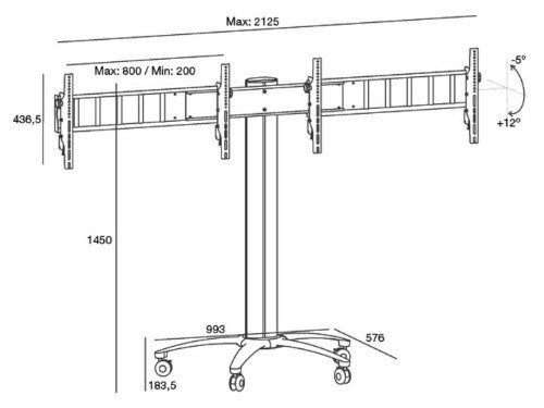 Multibrackets M Public Display Stand 145 Dual Silver