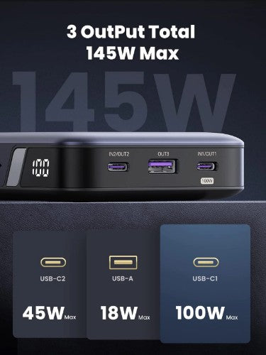 Ugreen 90597A power bank 25000 mAh Grey