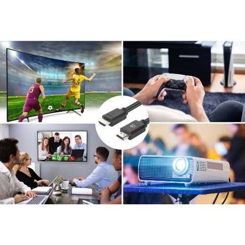 Manhattan HDMI 4K@60Hz Cable with Ethernet, 2m, Suitable for ALL 4K & 1080p/HD uses - when upgrading now or have it ready for when you need it, Male to Male, Black, Ultra HD 4k x 2k, Lifetime Warranty, Premium High Speed, Equivalent to HDMM2MP