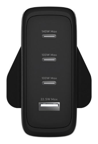 dbramante1928 IT - UK W. Charger - 3xUSB-C 140W + 1xUSB-A - BLK