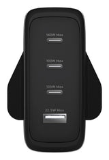 dbramante1928 IT - UK W. Charger - 3xUSB-C 140W + 1xUSB-A - BLK
