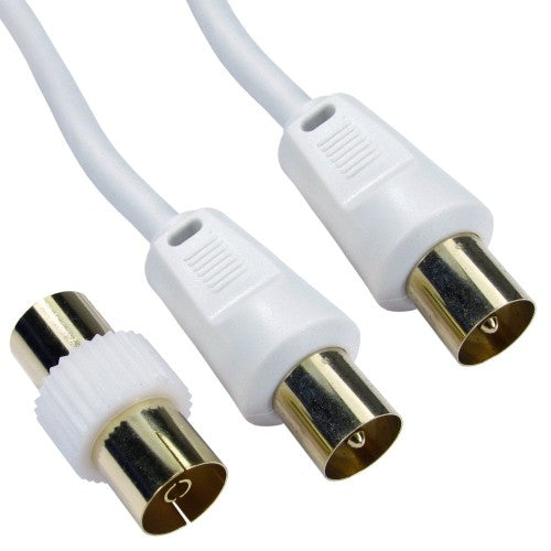 Cables Direct 3m coaxial cable White