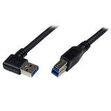 StarTech.com 3m Black SuperSpeed USB 3.0 Cable - Right Angle A to B - M/M