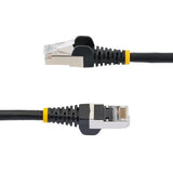 StarTech.com 7.5m CAT6a Ethernet Cable - Black - Low Smoke Zero Halogen (LSZH) - 10GbE 500MHz 100W PoE++ Snagless RJ-45 w/Strain Reliefs S/FTP Network Patch Cord