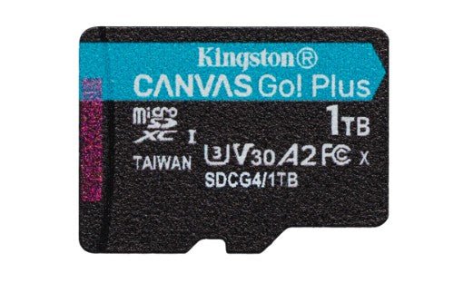 Kingston Technology 1TB microSDXC Canvas Go Plus Gen4 200MB/s A2 U3 V30 Card + Adapter