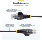StarTech.com 25cm Purple Slim CAT6 Ethernet Cable, Snagless, 100W PoE, UTP, LSZH, 28AWG Pure Bare Copper Wire, Slim RJ45 Network Patch Cord w/Strain Reliefs, Individually Tested