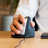 R-Go Tools Ergonomic mouse R-Go HE Break with break software, large (hand size &ge; 185 mm), right-handed, Wired, black