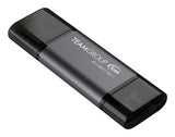 Team Group X1 USB 3.2 Gen1 USB flash drive 256 GB USB Type-A / USB Type-C 3.2 Gen 1 (3.1 Gen 1) Black, Grey