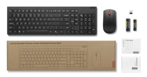 Lenovo 4X31R64484 keyboard Mouse included Office RF Wireless Spanish Black