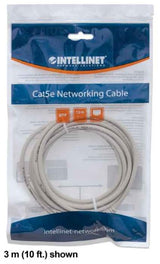 Intellinet Network Patch Cable, Cat6, 1m, Grey, CCA, U/UTP, PVC, RJ45, Gold Plated Contacts, Snagless, Booted, Lifetime Warranty