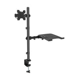 Manhattan Desk Mount for Monitors & Laptop Combo (Full Motion), For screens: 10-27", Laptop up to 17", Clamp Assembly, VESA compatibility: 75x75 and 100x100mm - check the dimensions of the four mounting holes on back of screen to ensure it fits, Max 8kg,