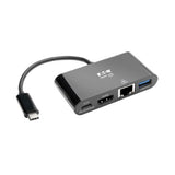 Tripp Lite U444-06N-H4GUBC USB-C Multiport Adapter - 4K HDMI, USB 3.x (5Gbps) Hub Port, GbE, 60W PD Charging, HDCP, Black