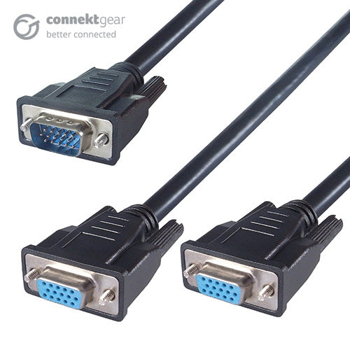 150mm VGA Monitor Splitter Cable - Male to 2 x Female